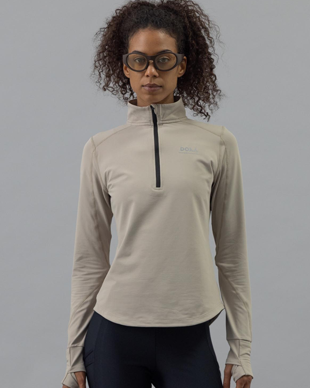 WOMENS THERMAL HALF ZIP + BEANIE KIT - Cloud