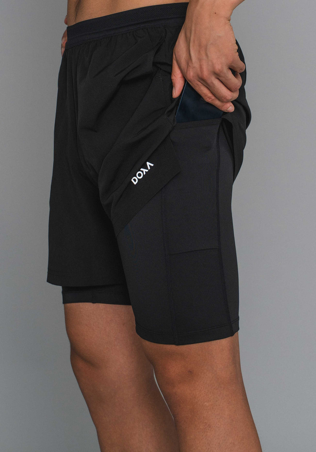 DOXA RUN ApS MNS RERUN 2-1 SHORTS 5" Shorts Black 02