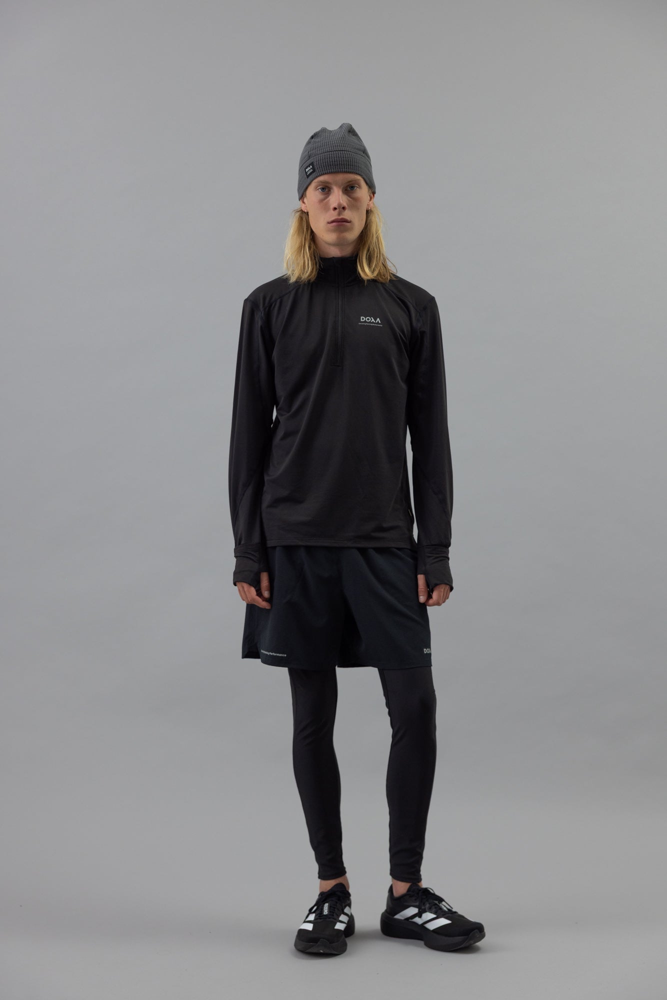 DOXA RUN ApS MNS THERMAL HALF ZIP Tee LS Black 02