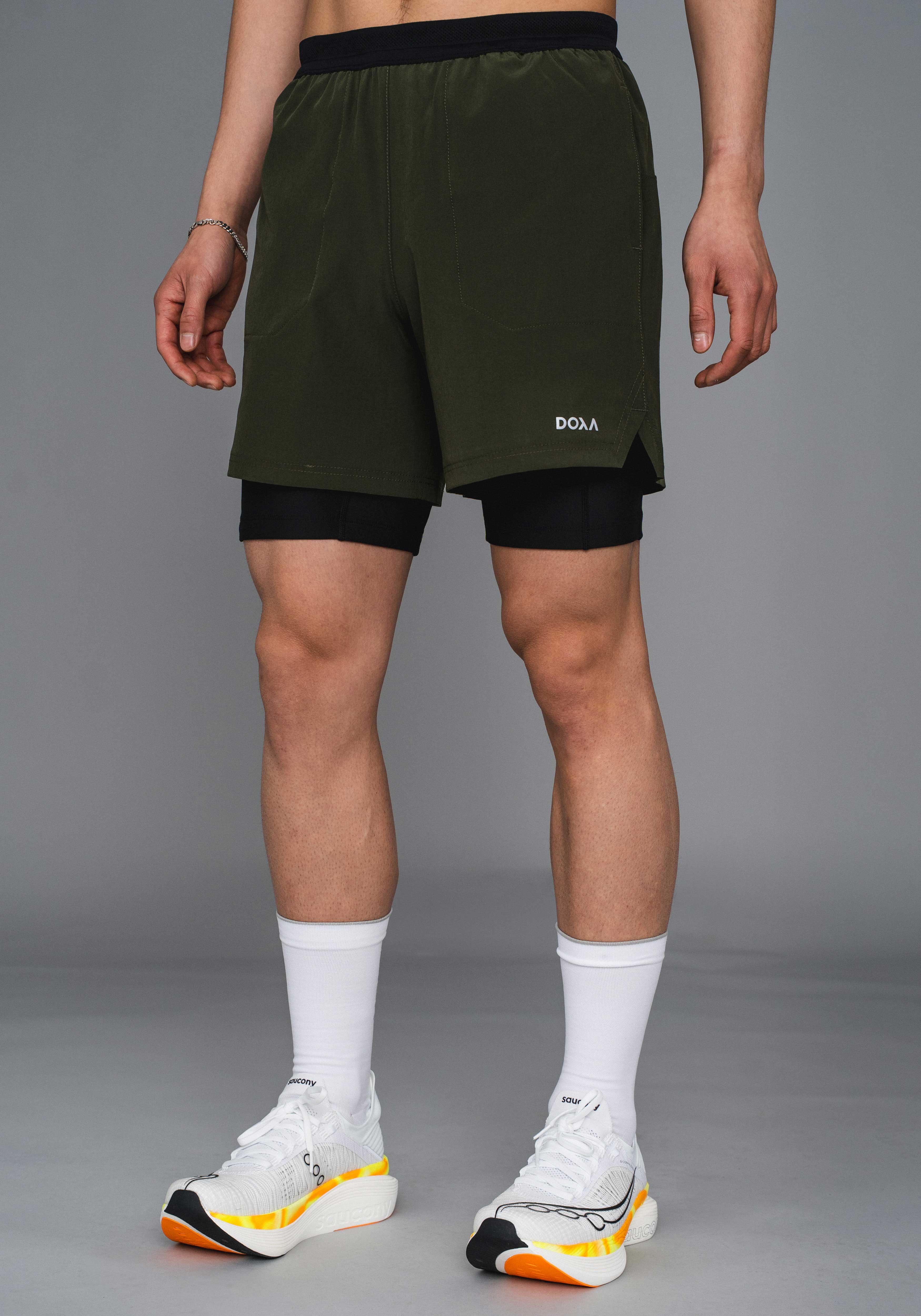 DOXA RUN ApS MNS RERUN 2-1 SHORTS 5" Shorts Forest 28