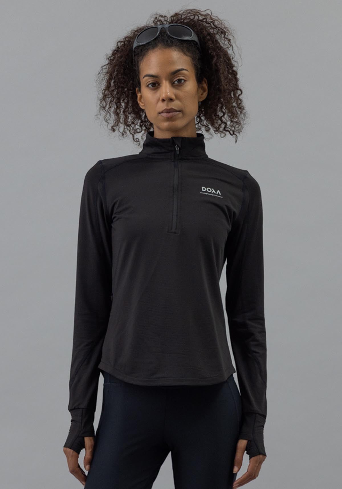 DOXA RUN ApS WNS THERMAL HALF ZIP Tee LS Black 02