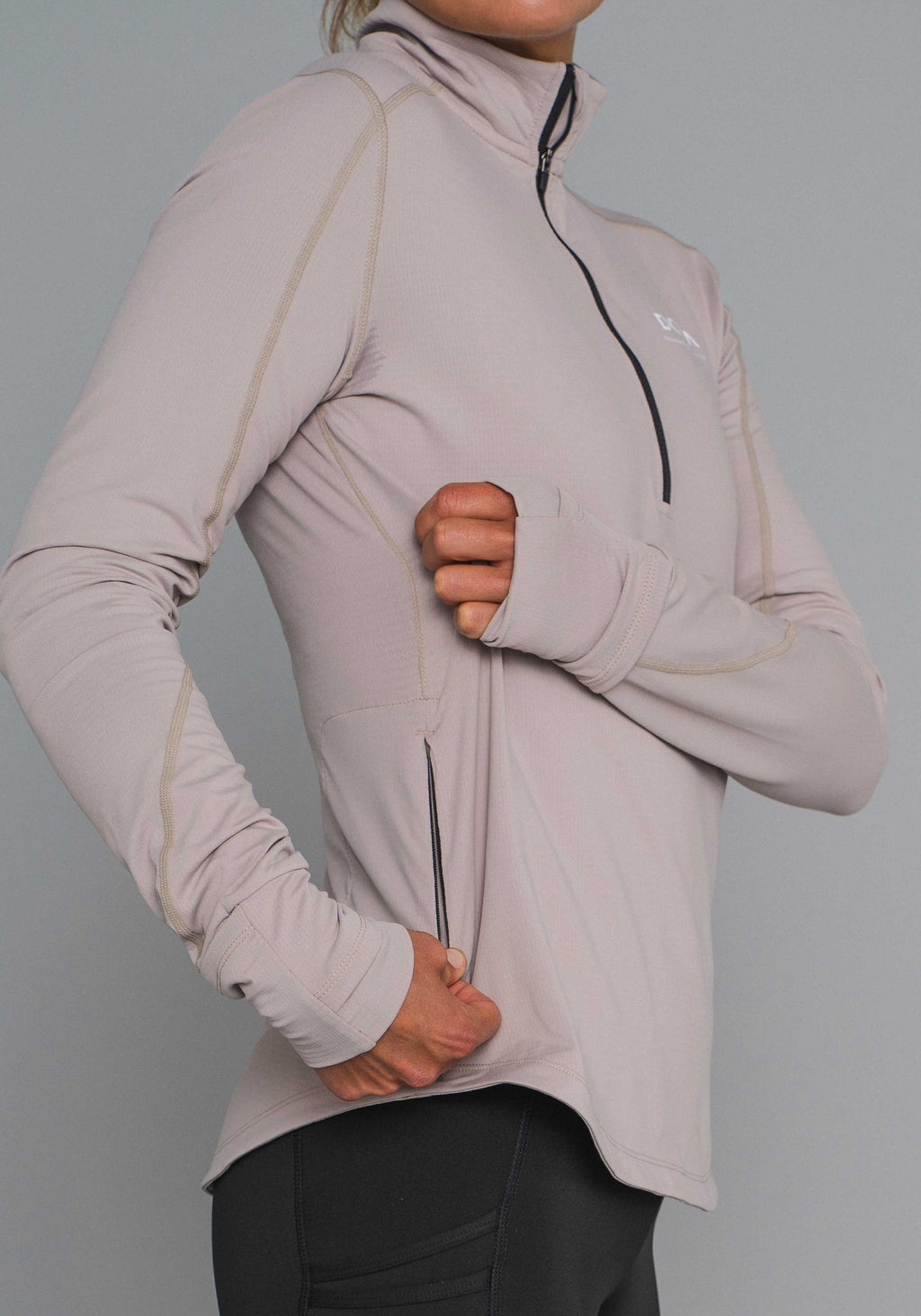 DOXA RUN ApS WNS THERMAL HALF ZIP Tee LS Cloud 06