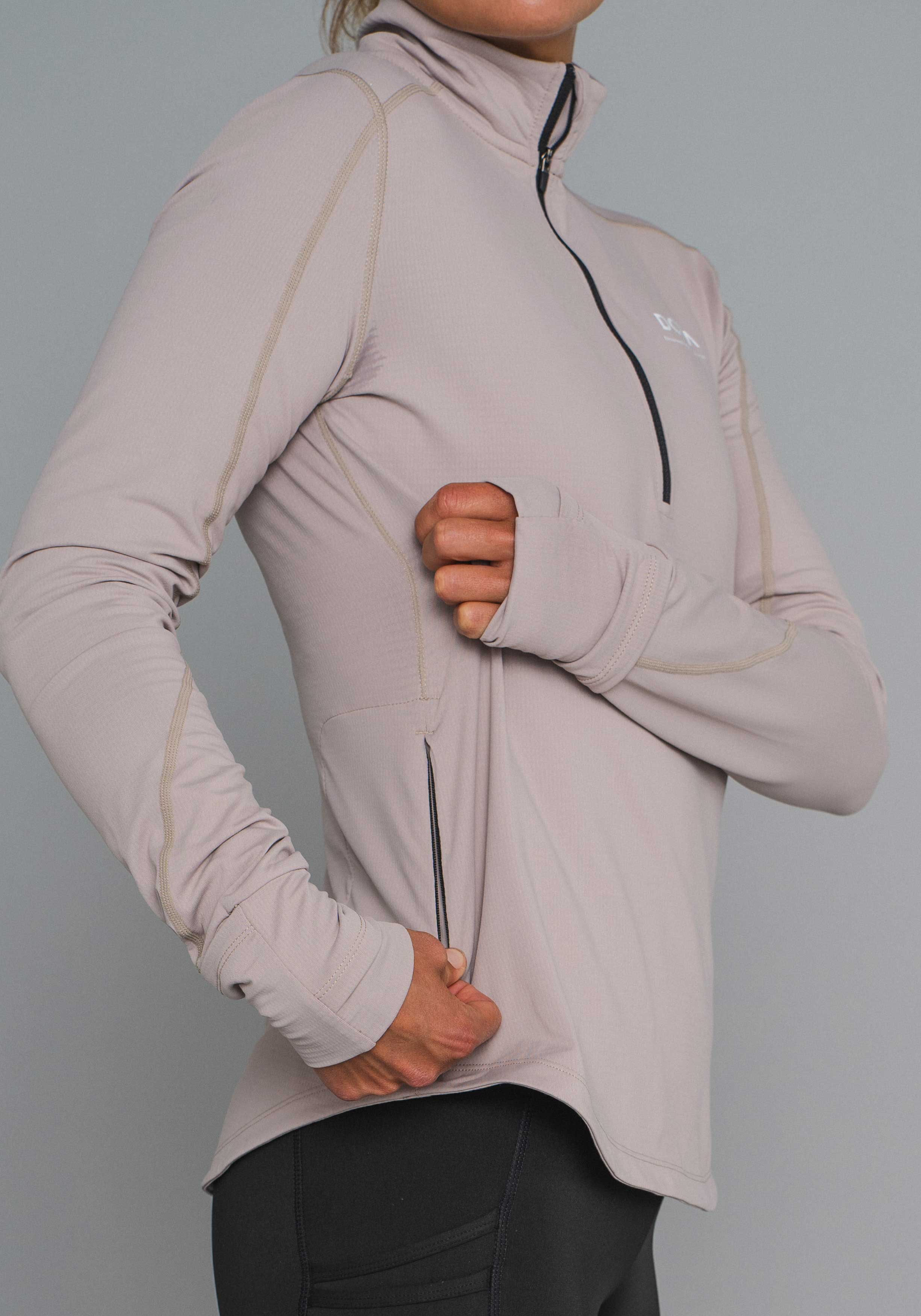 DOXA RUN ApS WNS THERMAL HALF ZIP Tee LS Cloud 06