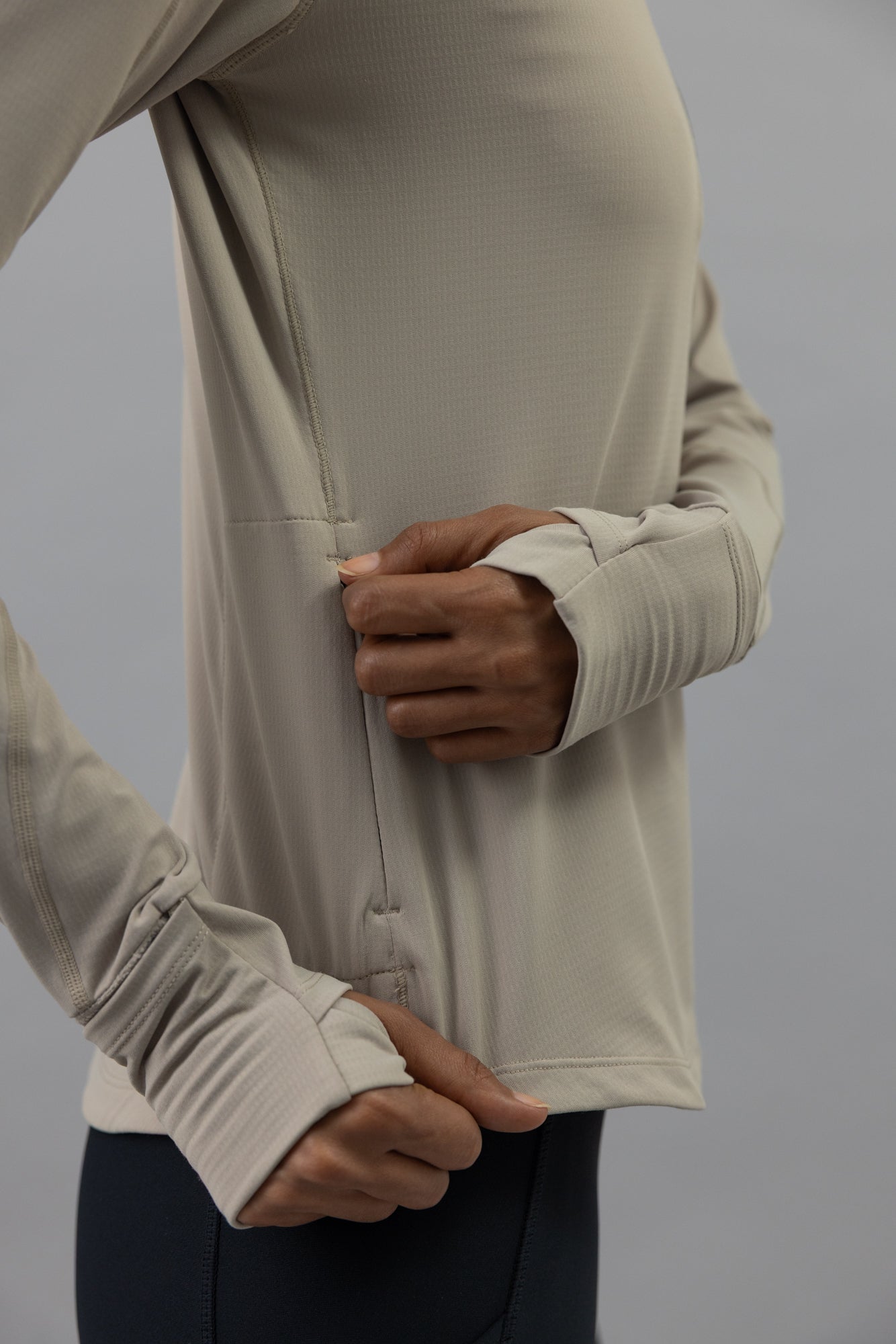DOXA RUN ApS WNS THERMAL HALF ZIP Tee LS Cloud 06