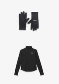 WOMENS THERMAL HALF ZIP + GLOVES KIT - Black #card-only